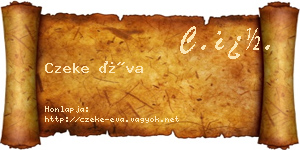 Czeke Éva névjegykártya